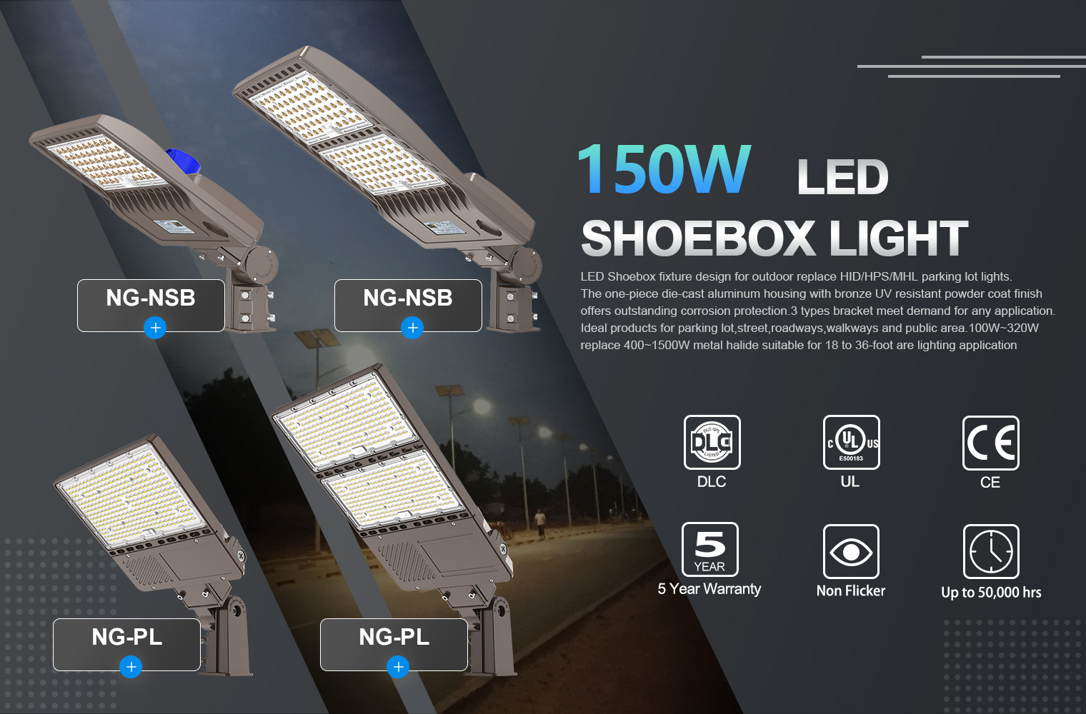 150W LED Shoebox Light