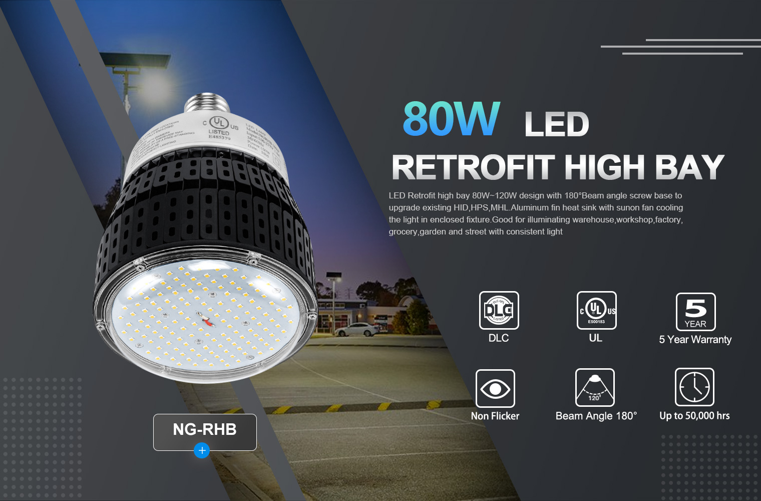 80W LED Retrofit High Bay