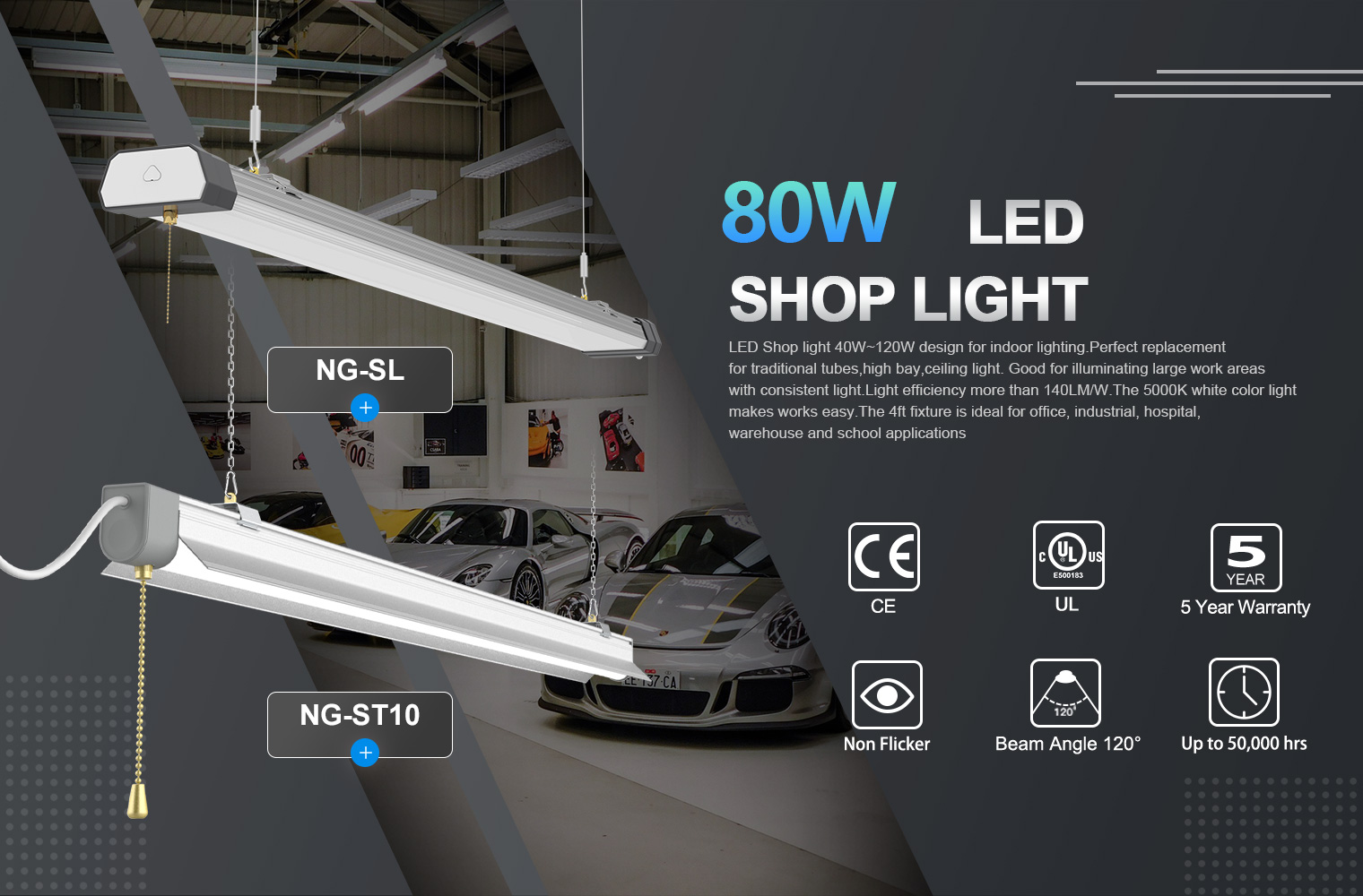 80W LED Shop Light