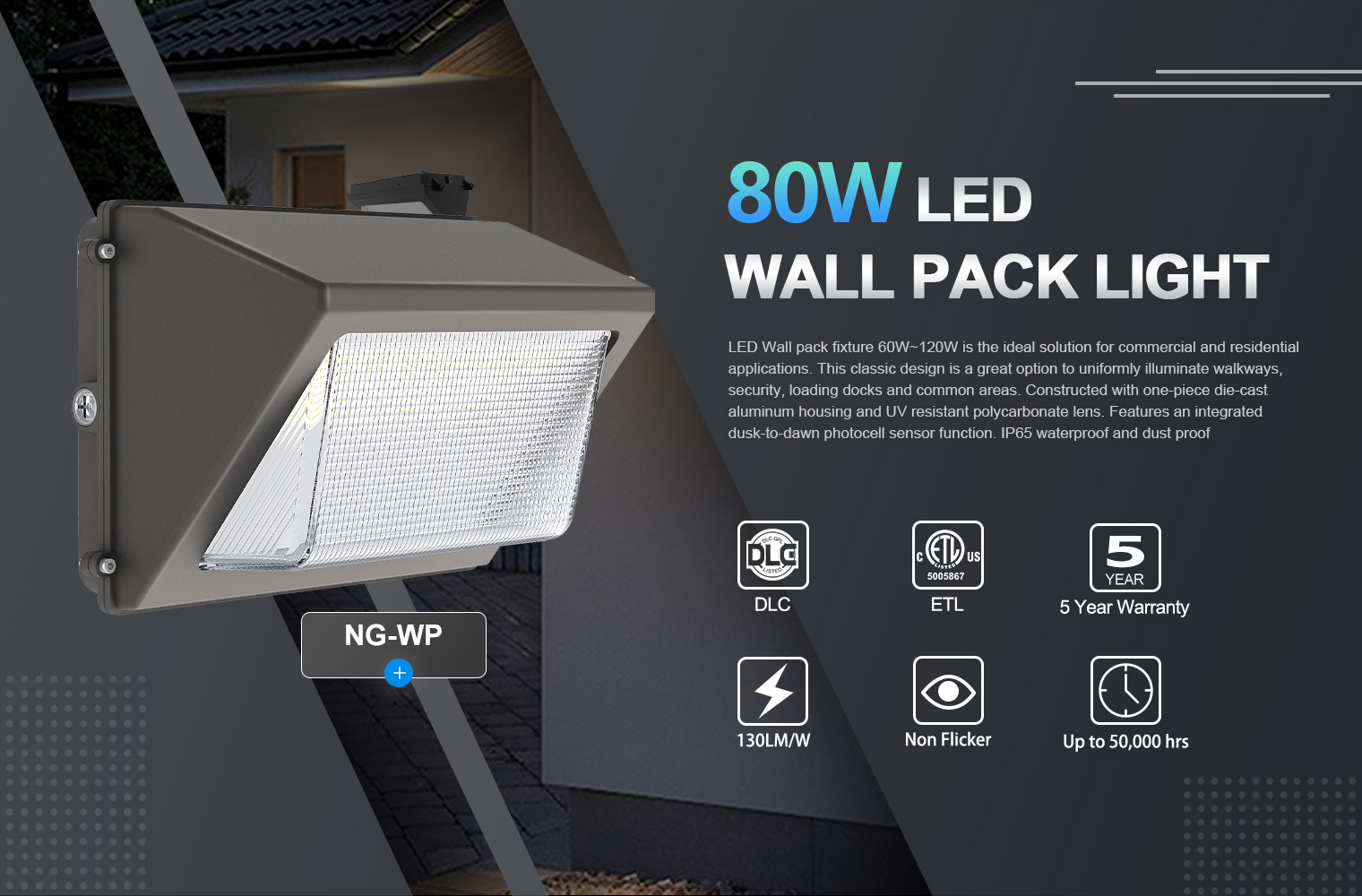 80W LED Wall Pack