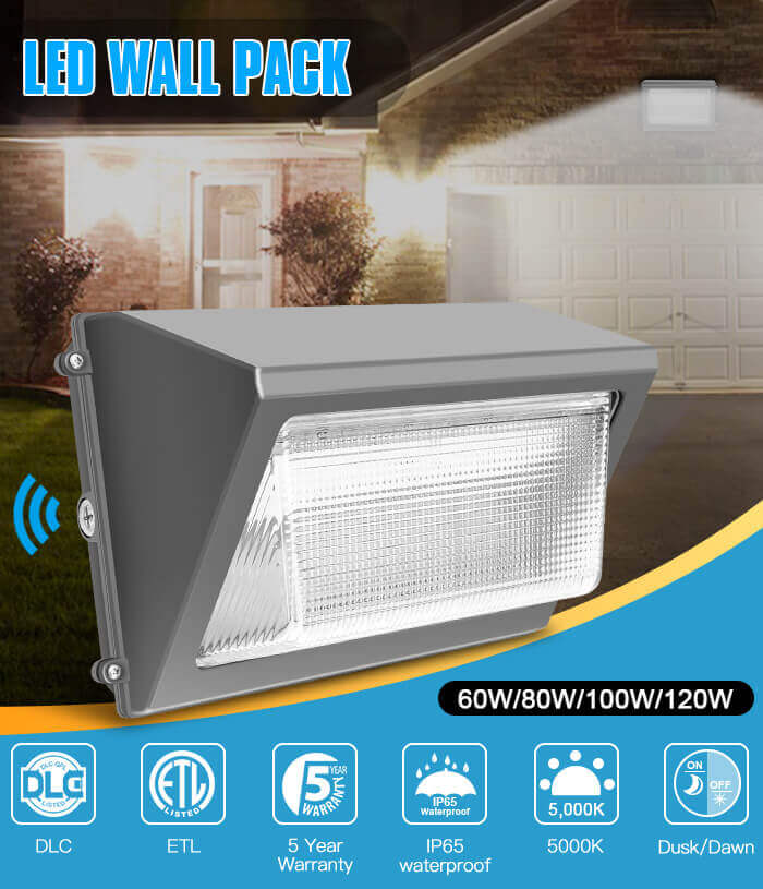 LED Wall Pack Light with Dusk to Dawn Photocell From ngtlight