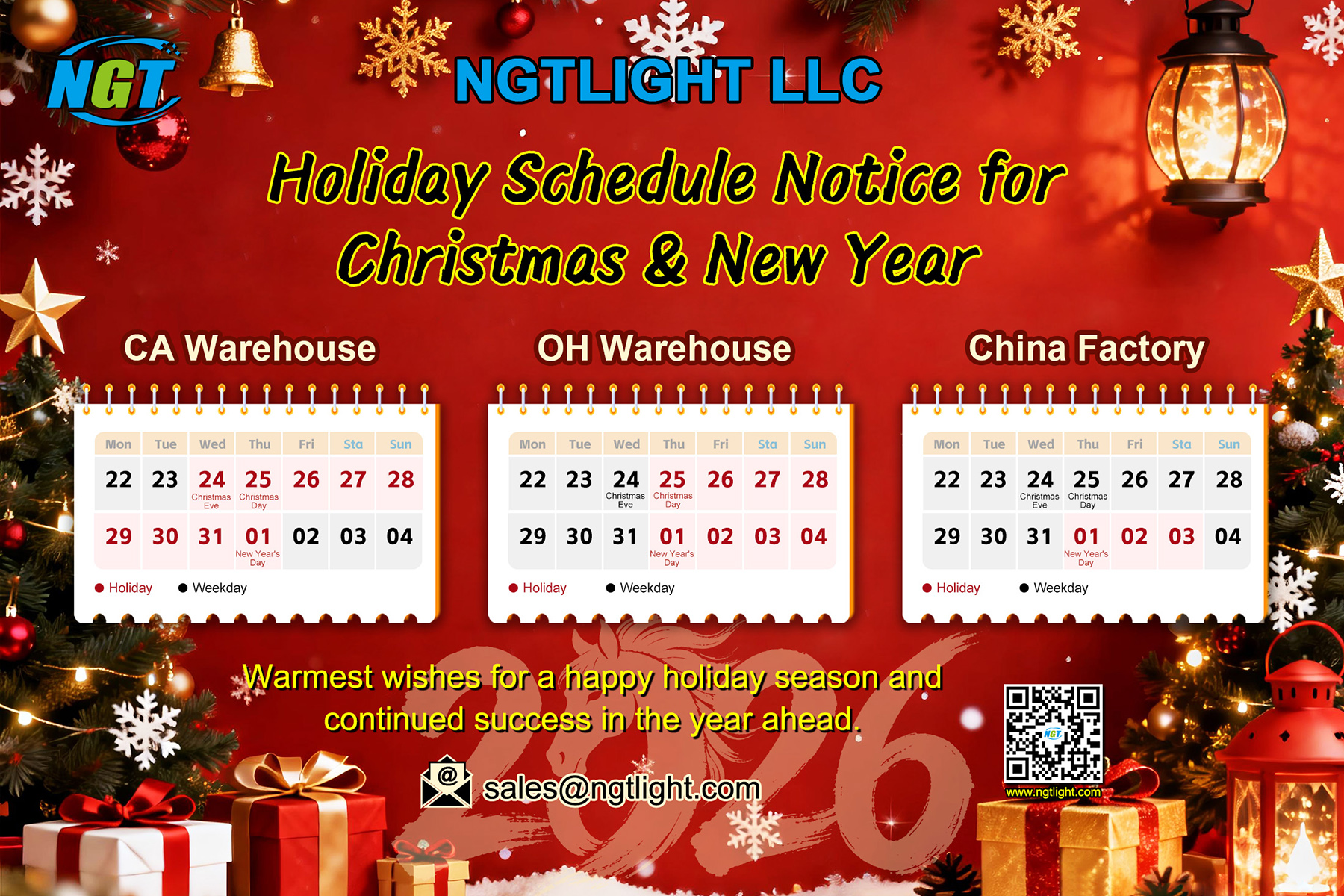 Holiday Schedule