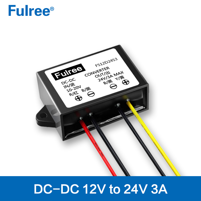 Fulree  Input  DC 12V ( 10-20V) to  Output DC 24V 1A 2A 3A  24W  48W  72W  DC DC Boost Converter  Car Power Supply