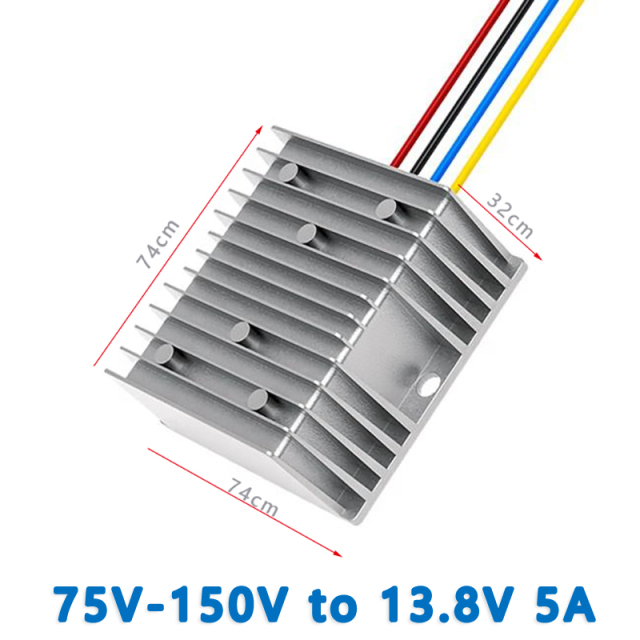Input DC 100V (75V-150V)   to Output DC 13.8V 1A 2A 3A 4A 5A  6A    8A  10A  12A  15A  20A 25A Isolated DC to DC  Converter