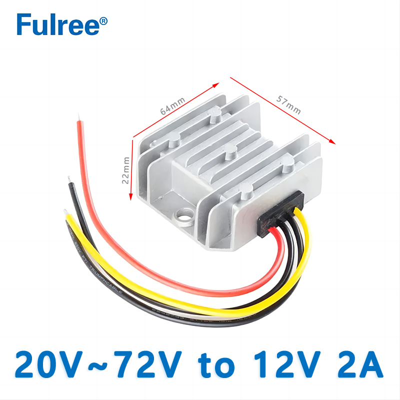 Input  DC   36V 48V 60V (20-72V) to Output DC   12V 1A 2A 3A 5A  6A 8A DC DC Car Step Down Converter  Buck Power Supply