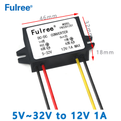 Input  DC  12V 19V 24V(5-32V) to Output DC  12V 1A 2A 3A MAX  DC DC Converter 12 volt Power Supply for Car Radio Speaker