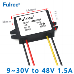 Input  DC  12V 24V (10-30V) to Output DC 48V 1A 1.5A  48W / 72W  DC DC Step Up Boost Converter Automotive Car Voltage Booster Regulator