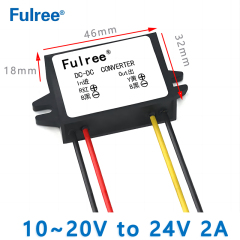 Fulree  Input  DC 12V ( 10-20V) to  Output DC 24V 1A 2A 3A  24W  48W  72W  DC DC Boost Converter  Car Power Supply