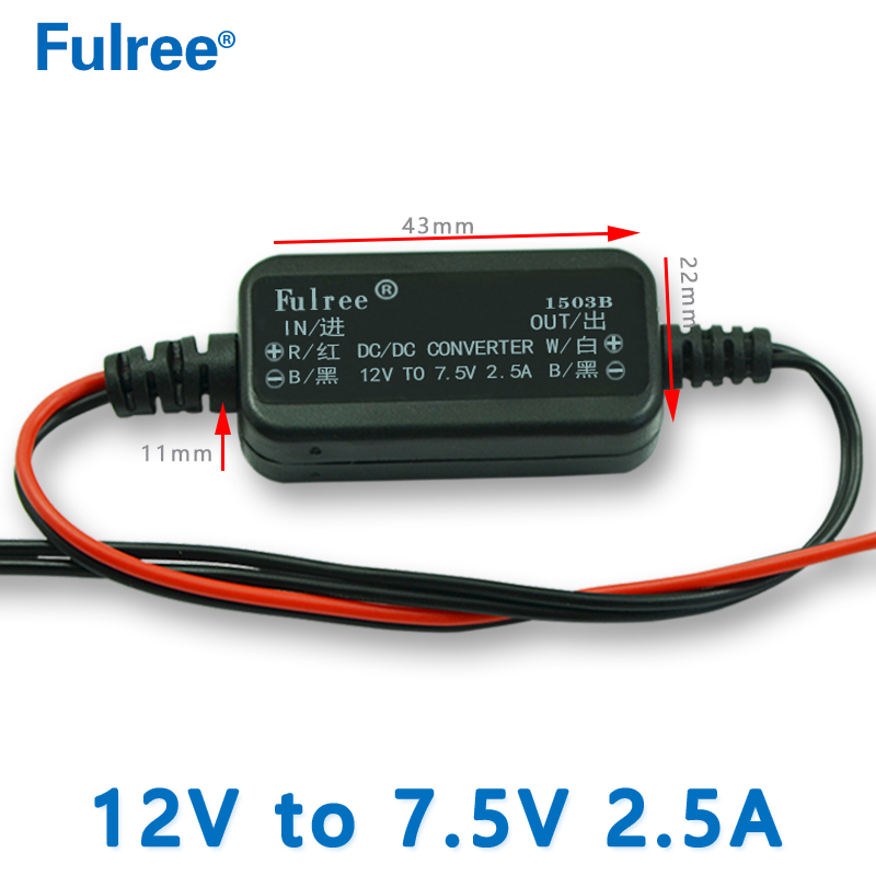 Fulree Ultra Slim Thin   Input  DC 12V（8-15V） to  Output DC 3.3V  4.2V 5V 6V  7.5V  9V  1A 2.5A DC-DC Step Down Converter for Car Camera DVR Dash Cam