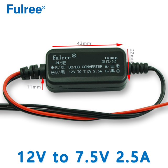 Fulree Ultra Slim Thin   Input  DC 12V（8-15V） to  Output DC 3.3V  4.2V 5V 6V  7.5V  9V  1A 2.5A DC-DC Step Down Converter for Car Camera DVR Dash Cam