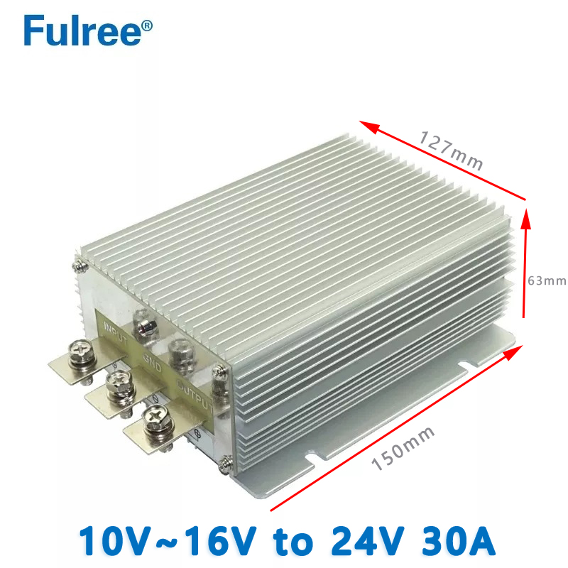 Fulree  Input  DC 12V(10-16V ) to Output DC  24V 10A  25A 30A   40A  50A  80A 100A  240W  600W 720W  960W   1200W  1920W 2400W  DC TO  DC Step Up Converter 