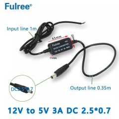 Input DC   12V to   Output DC 5V 3A  MAX       DC5.5*2.5  DC5.5*2.1  DC3.5*1.35  DC2.5*0.7  USB  Step Down  DC  TO  DC Converter