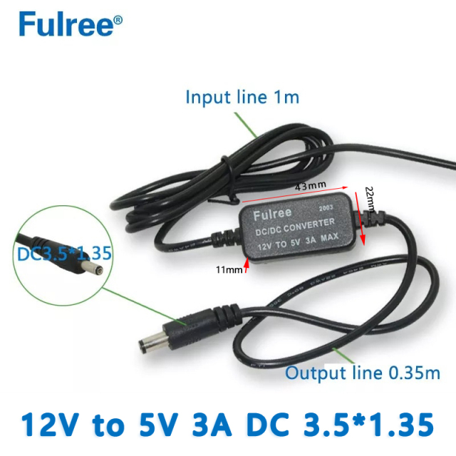 Input DC   12V to   Output DC 5V 3A  MAX       DC5.5*2.5  DC5.5*2.1  DC3.5*1.35  DC2.5*0.7  USB  Step Down  DC  TO  DC Converter