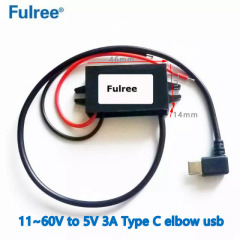 INput DC  12V 24V 36V 48V ( 11-60V)  Step Down to  Output DC  5V  3A   15W Max Micro Mini Type C USB Charger Adapter DC Converter for Car Truck Taxi Bus E-bike GPS Tracker