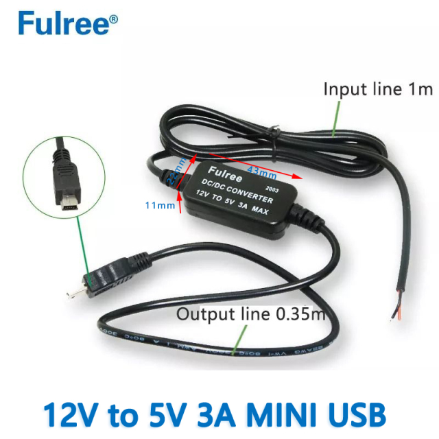Input DC   12V to   Output DC 5V 3A  MAX   MINI   MICRO  USB  Step Down  DC  TO  DC Converter