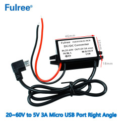 INput DC 24V 36V 48V （20-60V） to Output DC 5V  3A MaxCar Charger Adapter Micro Mini USB DC DC Step Down Converter for GPS CCTV DVR