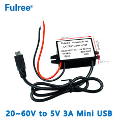INput DC 24V 36V 48V （20-60V） to Output DC 5V  3A MaxCar Charger Adapter Micro Mini USB DC DC Step Down Converter for GPS CCTV DVR
