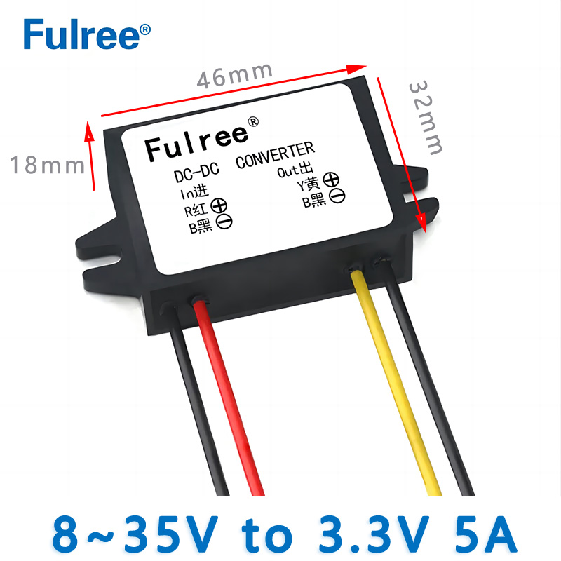 Fulree  Input  DC  12V 24V( 8-35V) Reduce to  Output DC  5V 6V 9V 3.3V 3.7V 4.2V 7.5V 5A MAX Step Down Buck Voltage DC TO DC Converter Regulator Transformer Module
