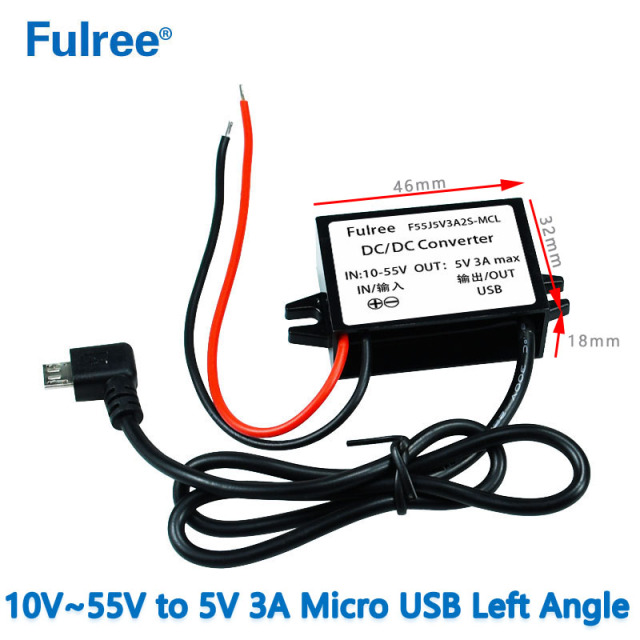INput DC 12V24V36V48V（10-55V） to Output DC 5V 3A MAX MINI Micro USB  DC DC Step Down Buck Converter