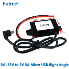 Input DC 12V 24V（ 8-35V） to   Output DC 5V 3A 15W  Max Micro Mini Female USB Car Charger Charging Adapter DC DC Step Down Converter Buck Module