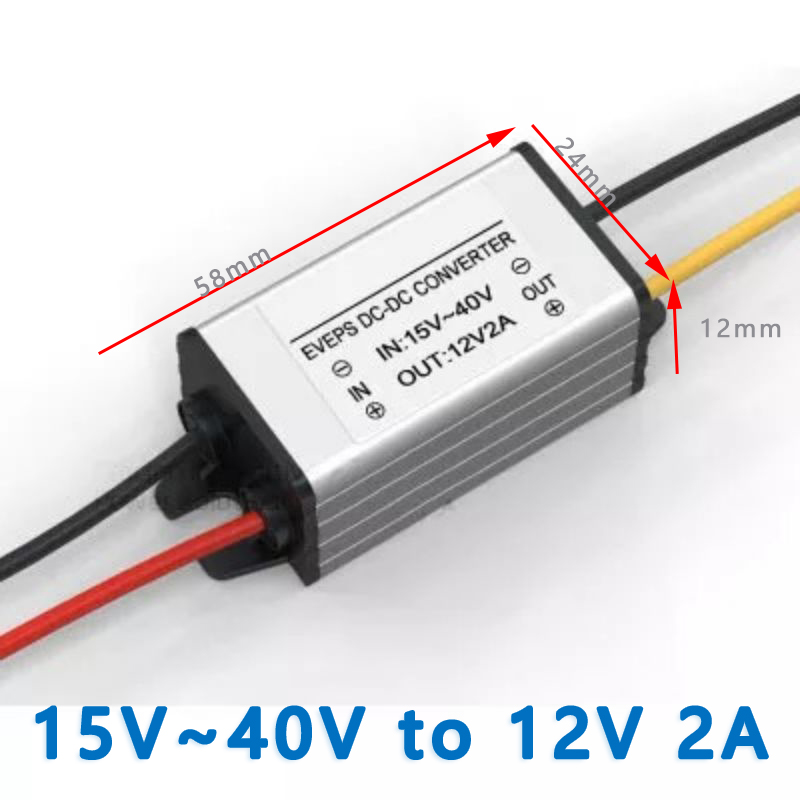 Input   DC  24v(15-40V)  to Output  DC  12V 1A 2A 3A 4A 5A   12w 24w 36w 48w 60w DC to DC step-down module transformer