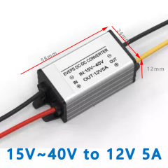 Input   DC  24v(15-40V)  to Output  DC  12V 1A 2A 3A 4A 5A   12w 24w 36w 48w 60w DC to DC step-down module transformer