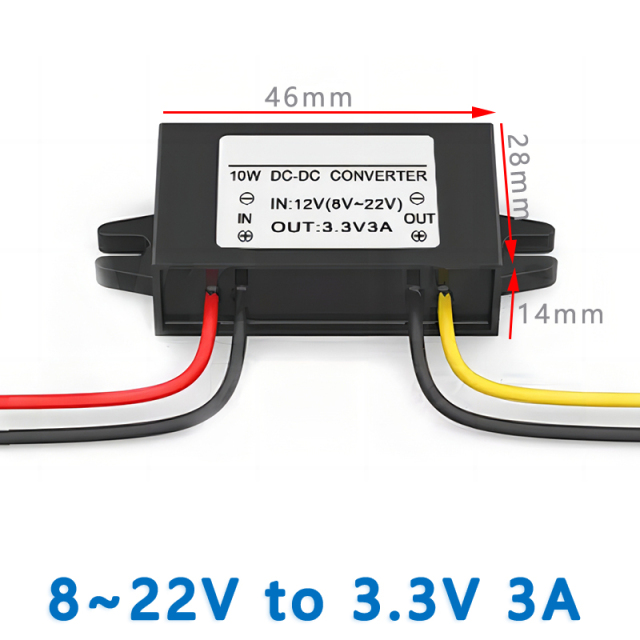 Input  DC  12V(8V-22v) to Output DC  3.3V  3.7v  4.2v  5v 6v 7.5v 9v  3A     step-down  Ultra thin  DC to DC converter