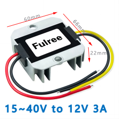 Input  DC  24V (15-40V) to  Output DC 12V 2A / 3A / 5A Max   DC  converter Car CCTV DVR Camera Monitoring Power Supply