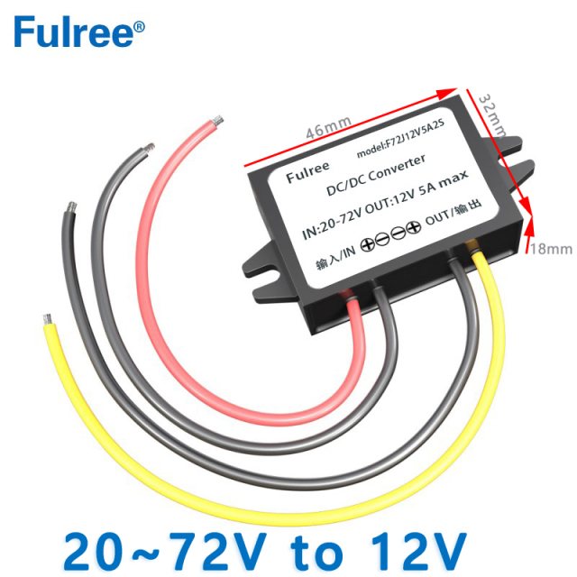 Input  DC  24V 36V 48V 60V (20-72V )to  Output DC   12V 1A 2A 3A 5A 6A 8A 10A 15A 20A 25A  DC  to  DC Buck Power Converter
