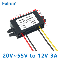 Super Small Size  Input  DC 48V 36V 24V( 20-55V) to  Output DC 12V 1A 2A 3A DC TO  DC Step Down Converter Electric Scooter Buck Power Supply for LED Lights