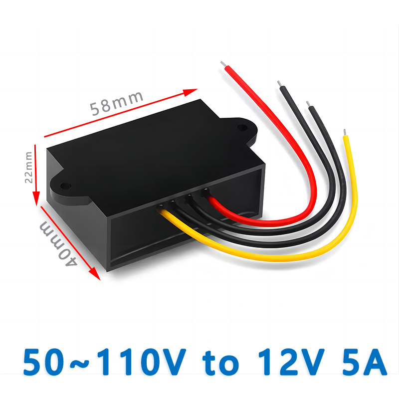 Input  DC    72V(30~80V)  or  80V（40~96V）or 100V(50~110V) to Output DC 12V  5A 8A   10A DC to DC  converter