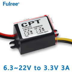 Input DC 12V(6.3-22V) to Output DC   3.3V 3A Max   9.9W Step Down Voltage Buck PVC /ALU  DC to DC  Converter Regulator Car CCTV Camera Power Supply Module