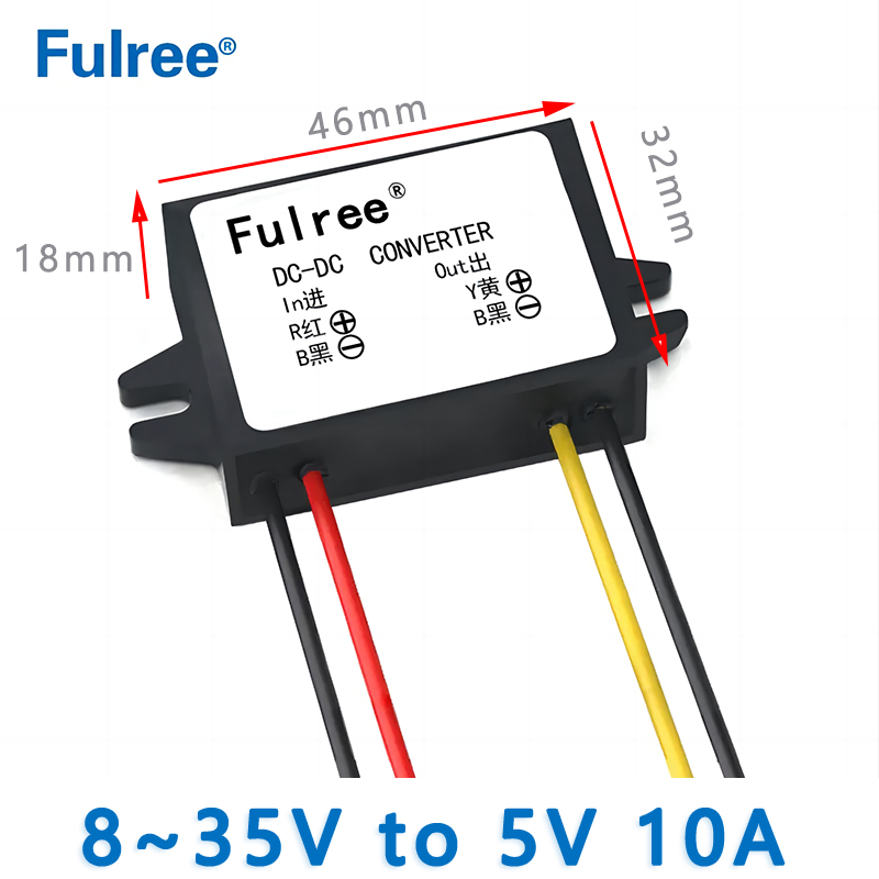 Input  DC 12V 24V（ 8-35V） to  Output DC 5V 3A 5A 8A 10A   Max   Step Down Voltage Transformer Electric Vehicle Car Ebike Power DC to DC Converter