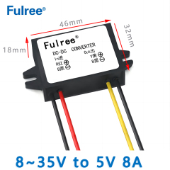 Input  DC 12V 24V（ 8-35V） to  Output DC 5V 3A 5A 8A 10A   Max   Step Down Voltage Transformer Electric Vehicle Car Ebike Power DC to DC Converter