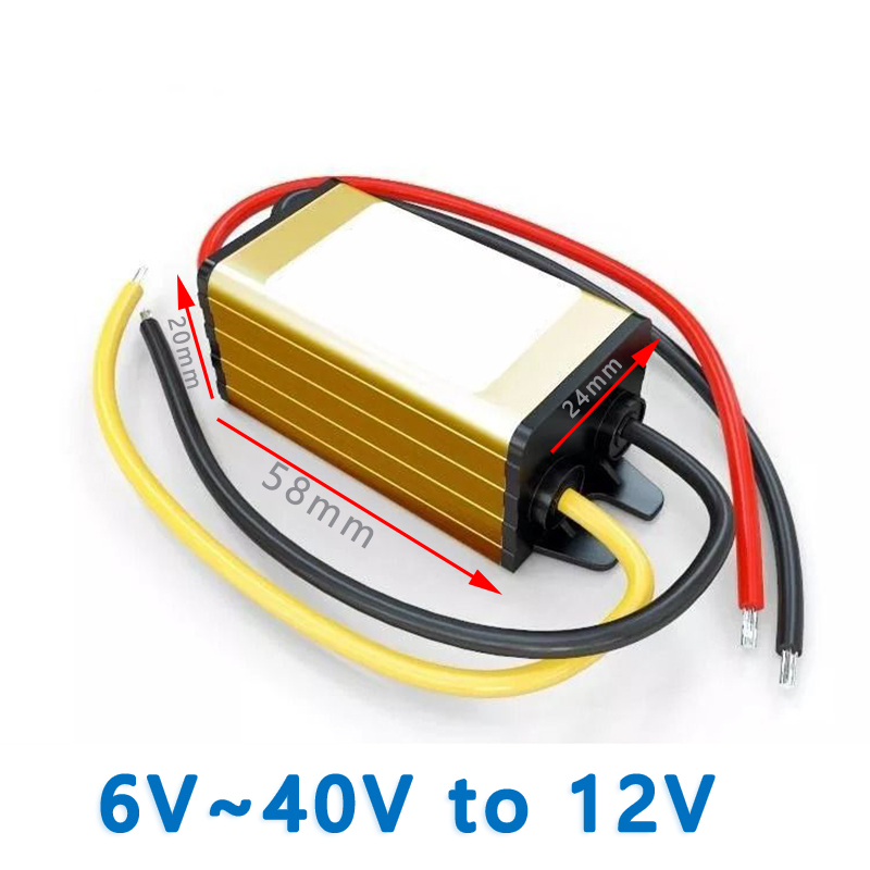 Input   DC  6~40V  to Output  DC  12V 1A 2A   DC to DC  Converter