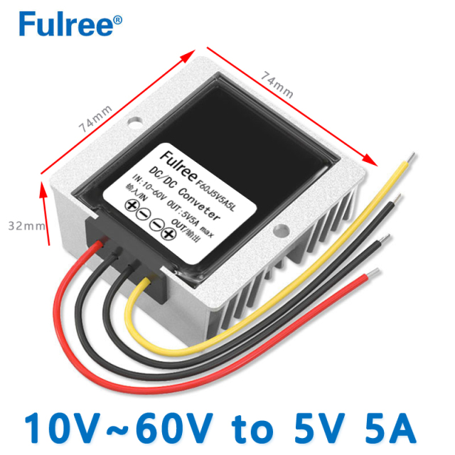 Input  DC   12V 24V 36V 48V(10-60V) to Output DC 5V 5A 10A 20A 100W DC DC Step Down Converter Golf Cart Ebike Voltage Regulator