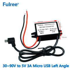 INPUT   DC 36V 48V 60V 72V (30-90V) to Output  DC   5V  3A Max Inverter Converter Micro MINI  USB  Car Phone Charger Adapter Power Supply for GPS DVR Recorder