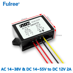Input  AC(DC) 24V/36V  (AC14-38V  and DC 14-55V )   to    Output DC   12V  1A / 2A /3A Max AC/DC to DC converter Car CCTV Power Supply