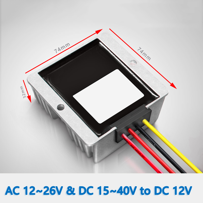 Imput AC 12-26V  and  DC 15-40V  to  Output DC 12V  5A / 6A /  8A / 10A  Max AC/DC to DC converter    Car CCTV DVR Security Camera Power Supply