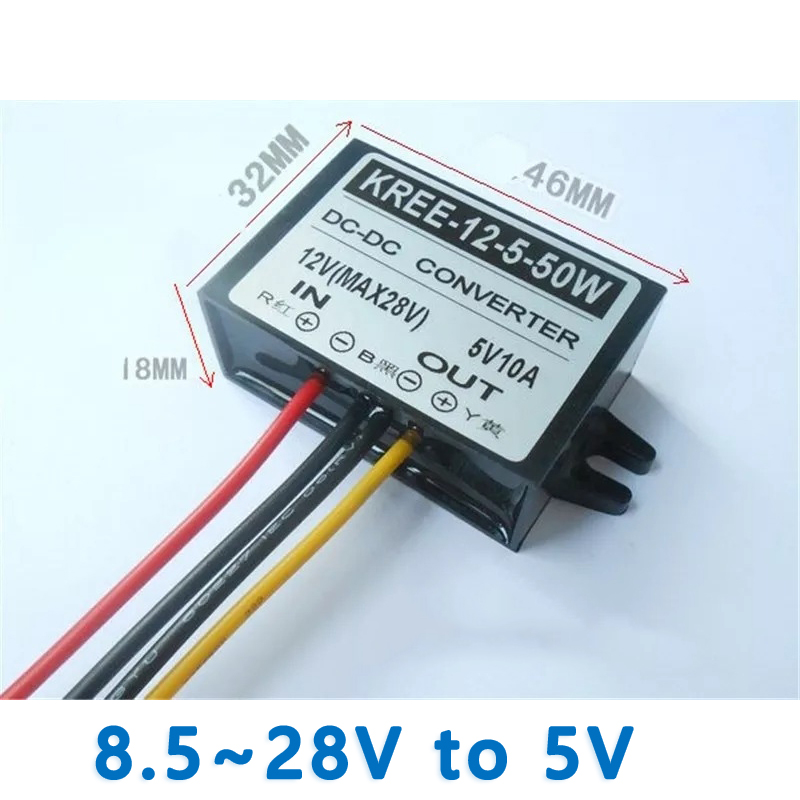 Input  DC 12V(8.5-28V)to Output  DC 5V 8A  10A DC-DC converter