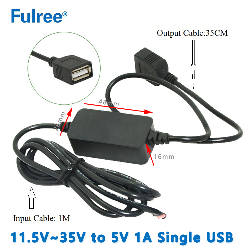 Dual Car USB Charger DC-DC Step Down Converter Input  DC 12V 24V (11.5V-35V) to Output DC  5V 1A 2A 2.5A Single Double USB Charging Port for Mobile Phone