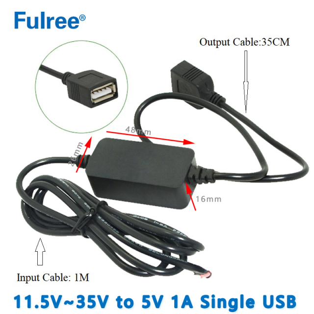Dual Car USB Charger DC-DC Step Down Converter Input  DC 12V 24V (11.5V-35V) to Output DC  5V 1A 2A 2.5A Single Double USB Charging Port for Mobile Phone