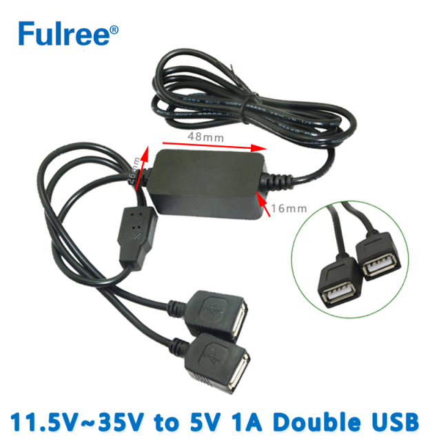 Dual Car USB Charger DC-DC Step Down Converter Input  DC 12V 24V (11.5V-35V) to Output DC  5V 1A 2A 2.5A Single Double USB Charging Port for Mobile Phone