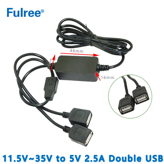 Dual Car USB Charger DC-DC Step Down Converter Input  DC 12V 24V (11.5V-35V) to Output DC  5V 1A 2A 2.5A Single Double USB Charging Port for Mobile Phone