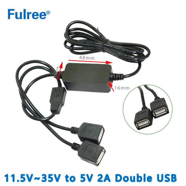 Dual Car USB Charger DC-DC Step Down Converter Input  DC 12V 24V (11.5V-35V) to Output DC  5V 1A 2A 2.5A Single Double USB Charging Port for Mobile Phone
