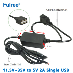 Dual Car USB Charger DC-DC Step Down Converter Input  DC 12V 24V (11.5V-35V) to Output DC  5V 1A 2A 2.5A Single Double USB Charging Port for Mobile Phone