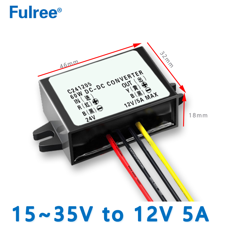 Input DC   24V( 15-35V) to Output DC  12V 1A 1.5A   2A  3A 5A Step Down   DC to DC  Converter CCTV Camera Buck Power Supply Module