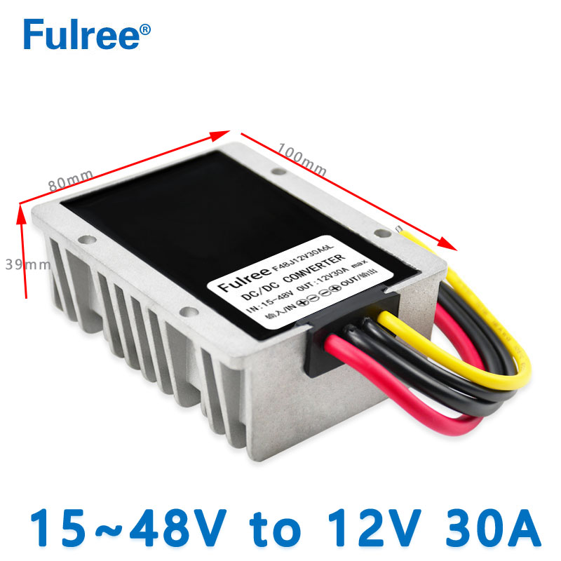 Truck Converter   Input DC  24V 36V( 15-48V) to   Output DC 12V 25A 300W 30A 360W DC DC Step Down Voltage Converter