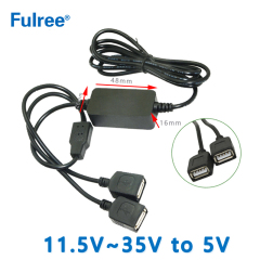 Dual Car USB Charger DC-DC Step Down Converter Input  DC 12V 24V (11.5V-35V) to Output DC  5V 1A 2A 2.5A Single Double USB Charging Port for Mobile Phone