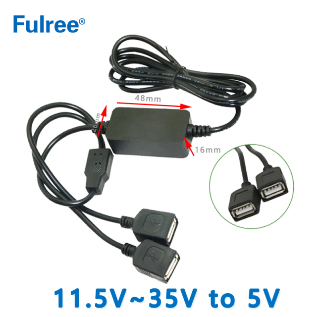 Dual Car USB Charger DC-DC Step Down Converter Input  DC 12V 24V (11.5V-35V) to Output DC  5V 1A 2A 2.5A Single Double USB Charging Port for Mobile Phone